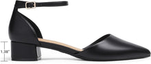 DREAM PAIRS Women's Low Heel Court Shoes | Closed pointed toe, comfortable d'orsay style and ankle strap View 4