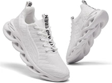 Men's trainers, sports shoes, running shoes, tennis trainers, leisure, lightweight, breathable, white, 43 View 1