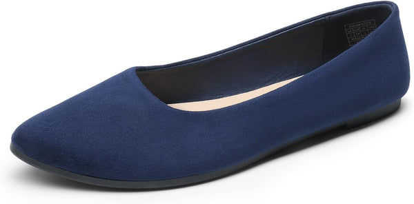 DREAM PAIRS Women's Pointed Faux Suede Ballet Flats | Soft faux leather, elegant slim design, foldable, non-slip sole, comfortable, easy to put on and take off, fashionable
