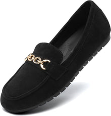 DREAM PAIRS Women's Loafer Comfortable Flat Shoes | Comfortable sole, arch support, non-slip textured sole, easy to put on, ideal for driving, chic metal details View 1