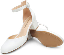 DREAM PAIRS Womens Low Block Heel Ankle Strap Chunky Heel Pumps - Ideal for Festive Occasions, Weddings, Office and Party | Knöchelriemen und klobigem Absatz – ideal für festliche Anlässe, Hochzeiten, Büro und Party View 4