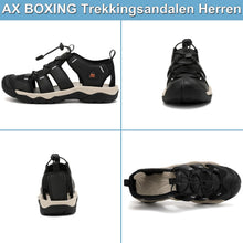 AX BOXING Sandals Men's Summer Velcro Trekking Sandals Breathable Sports Sandals Beach Sports Outdoor Sandals Non-Slip Hiking Sandals Size 41-45 EU View 4