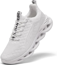 Men's trainers, sports shoes, running shoes, tennis trainers, leisure, lightweight, breathable, white, 43 View 2