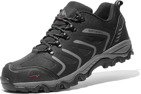 NORTIV 8 Men's Waterproof Hiking Shoes | Low Top Rubber Toe Cap Slip-Resistant Outsole Cushioned Comfort Provide Support for Hiking Trekking Outdoor Adventures