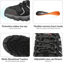 NORTIV 8 Men's Waterproof Hiking Shoes | Low Top Rubber Toe Cap Slip-Resistant Outsole Cushioned Comfort Provide Support for Hiking Trekking Outdoor Adventures View 2