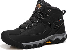 AX BOXING Men’s Winter Shoes, Lined Winter Boots, Warm Hiking Shoes, Outdoor Winter Boots, Non-Slip Hiking Boots, Snow Boots, Trekking Shoes, EU 41–46, Light black View 1