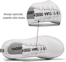 Men's trainers, sports shoes, running shoes, tennis trainers, leisure, lightweight, breathable, white, 43 View 4