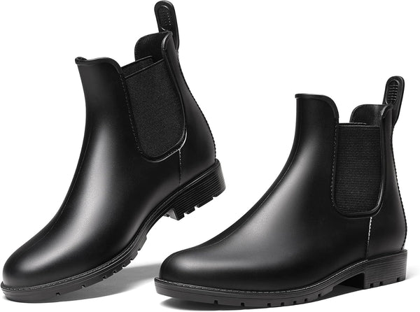 DREAM PAIRS Women's Wellington Boots, Waterproof Chelsea Boots | Lightweight and waterproof, non-slip tread sole, flexible, quick to put on and take off, for garden and walks