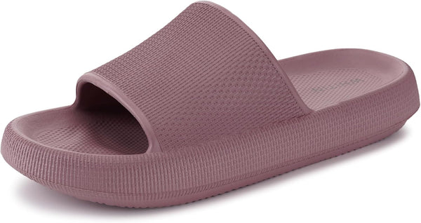 WHITIN Women's Slippers, Soft Bath Sandals with Thick Sole | Lightweight bathing slippers, non-slip quick-drying bathing shoes, summer cloud shoes