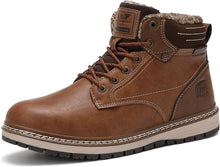 AX BOXING Men's Winter Shoes, Lined Warm Winter Boots, Men's Fashion Winter Boots, Non-Slip Snow Boots, Size 41-46 EU (Light Brown, 46 EU) View 1