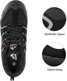 NORTIV 8 Men's Waterproof Hiking Shoes | Low Top Rubber Toe Cap Slip-Resistant Outsole Cushioned Comfort Provide Support for Hiking Trekking Outdoor Adventures View 3