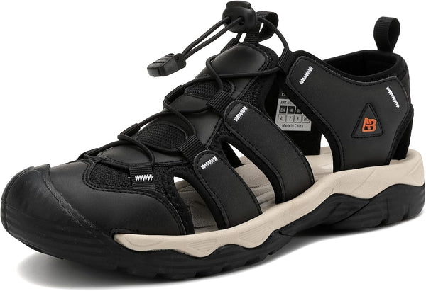 AX BOXING Sandals Men's Summer Velcro Trekking Sandals Breathable Sports Sandals Beach Sports Outdoor Sandals Non-Slip Hiking Sandals Size 41-45 EU