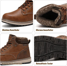 AX BOXING Men's Winter Shoes, Lined Warm Winter Boots, Men's Fashion Winter Boots, Non-Slip Snow Boots, Size 41-46 EU (Light Brown, 46 EU) View 4