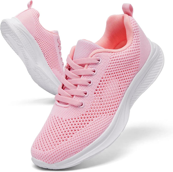 Women's trainers, sports shoes, running shoes, trainers, tennis, running, walking shoes, street running shoes, fashion, lightweight, breathable, outdoor shoes, red, 42 EU