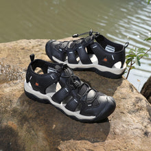 AX BOXING Sandals Men's Summer Velcro Trekking Sandals Breathable Sports Sandals Beach Sports Outdoor Sandals Non-Slip Hiking Sandals Size 41-45 EU View 3