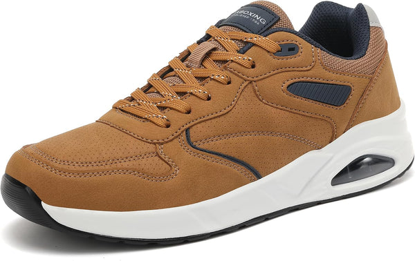 AX BOXING Men's Trainers, Running Shoes with Air Cushion, Sports Shoes, Lightweight Jogging Shoes, Walking Shoes, Size 41-46 EU (Brown, 43 EU)