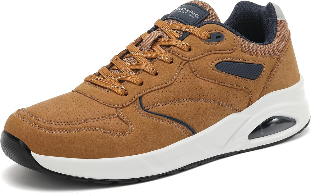 AX BOXING Men's Trainers, Running Shoes with Air Cushion, Sports Shoes, Lightweight Jogging Shoes, Walking Shoes, Size 41-46 EU (Brown, 42 EU)
