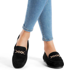 DREAM PAIRS Women's Loafer Comfortable Flat Shoes | Comfortable sole, arch support, non-slip textured sole, easy to put on, ideal for driving, chic metal details View 2