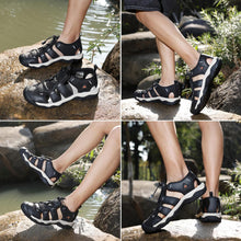 AX BOXING Sandals Men's Summer Velcro Trekking Sandals Breathable Sports Sandals Beach Sports Outdoor Sandals Non-Slip Hiking Sandals Size 41-45 EU View 2