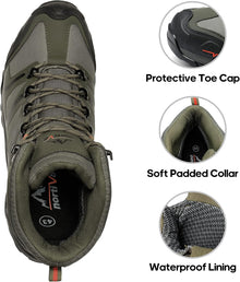 NORTIV 8 Men's Outdoor Shoes, Hiking Boots, Trekking & Hiking Shoes, Waterproof, Mid Climbing Shoes, Mountaineering, Climbing, Hiking | Non-slip durable ankle high waterproof removable shock absorbing padded insoles lightweight outdoor shoes View 4